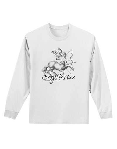 Sagittarius Illustration Adult Long Sleeve Shirt-Long Sleeve Shirt-TooLoud-White-Small-Davson Sales