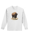 Strong Bison Cutout Adult Long Sleeve Shirt-Long Sleeve Shirt-TooLoud-White-Small-Davson Sales