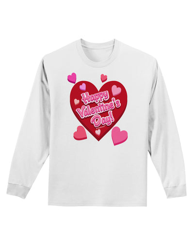 Happy Valentine's Day Romantic Hearts Adult Long Sleeve Shirt-Long Sleeve Shirt-TooLoud-White-Small-Davson Sales