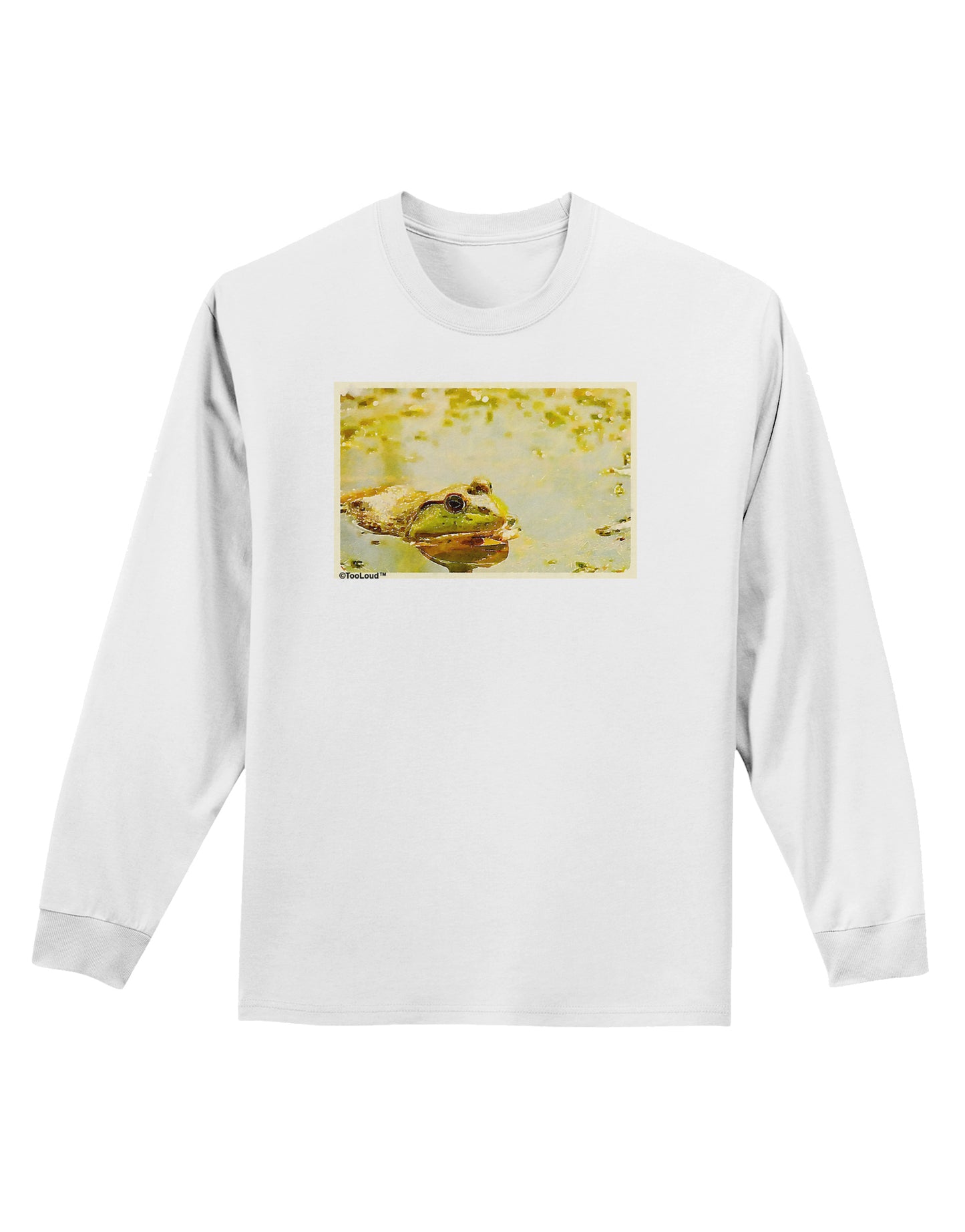 Bullfrog In Watercolor Adult Long Sleeve Shirt by TooLoud-Long Sleeve Shirt-TooLoud-White-Small-Davson Sales