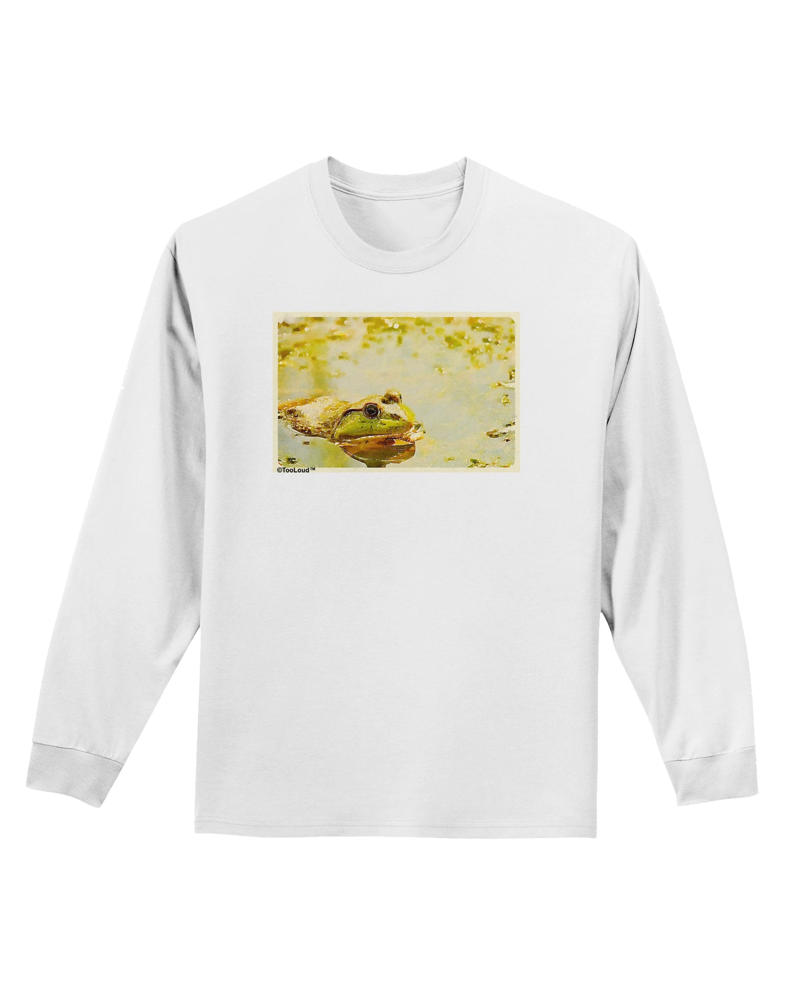 Bullfrog In Watercolor Adult Long Sleeve Shirt by TooLoud-Long Sleeve Shirt-TooLoud-White-Small-Davson Sales