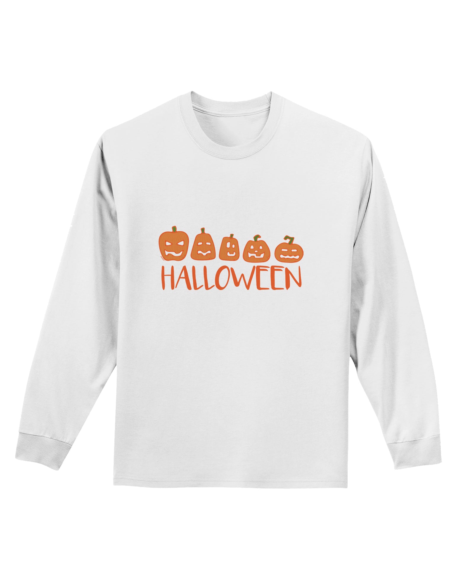 Halloween Pumpkins Adult Long Sleeve Shirt-Long Sleeve Shirt-TooLoud-White-Small-Davson Sales