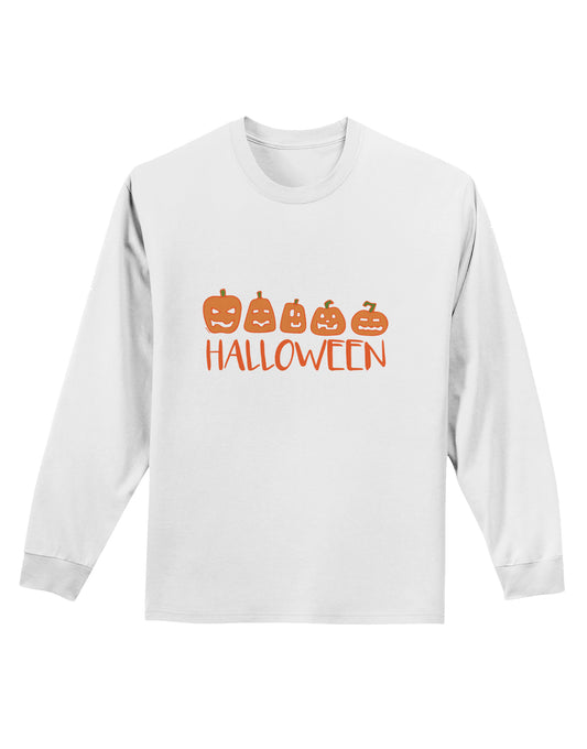 Halloween Pumpkins Adult Long Sleeve Shirt-Long Sleeve Shirt-TooLoud-White-Small-Davson Sales