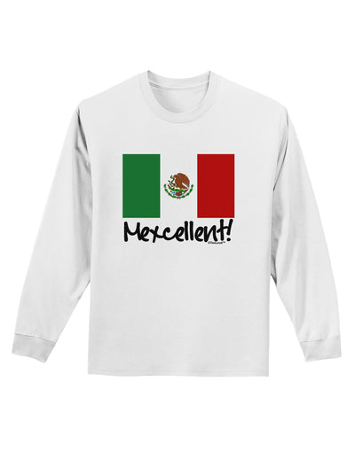 Mexcellent - Mexican Flag Adult Long Sleeve Shirt-Long Sleeve Shirt-TooLoud-White-Small-Davson Sales