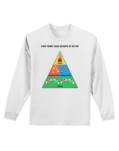 Four Main Food Groups of an Elf - Christmas Adult Long Sleeve Shirt-Long Sleeve Shirt-TooLoud-White-Small-Davson Sales