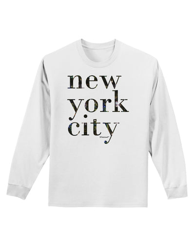 New York City - City Lights Adult Long Sleeve Shirt by TooLoud-Long Sleeve Shirt-TooLoud-White-Small-Davson Sales