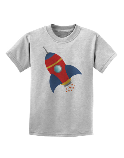 Space Rocket Ship and Stars Childrens T-Shirt by TooLoud-Childrens T-Shirt-TooLoud-AshGray-X-Small-Davson Sales