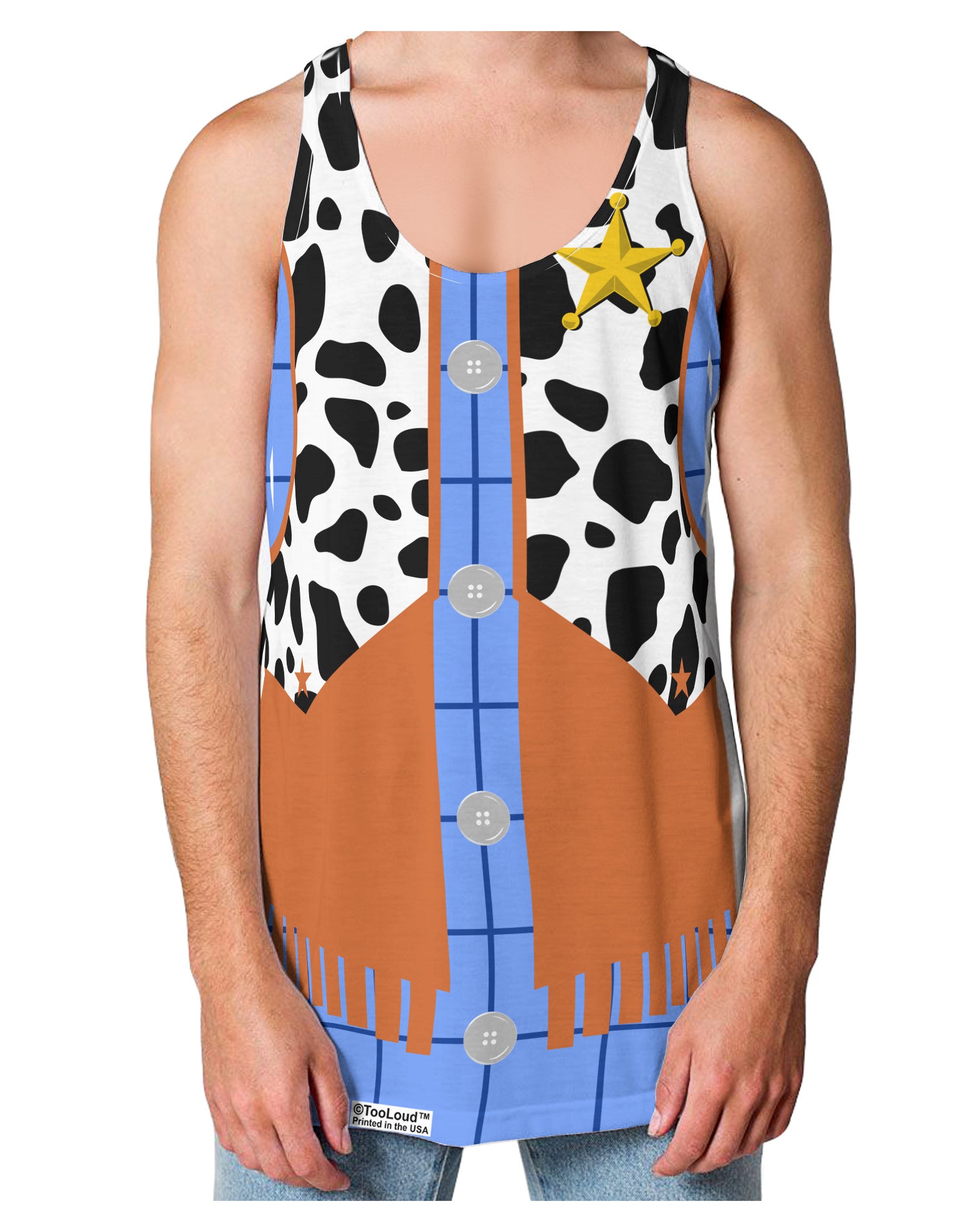 Cowboy Blue AOP Loose Tank Top Single Side All Over Print-Loose Tank Top-TooLoud-White-Small-Davson Sales