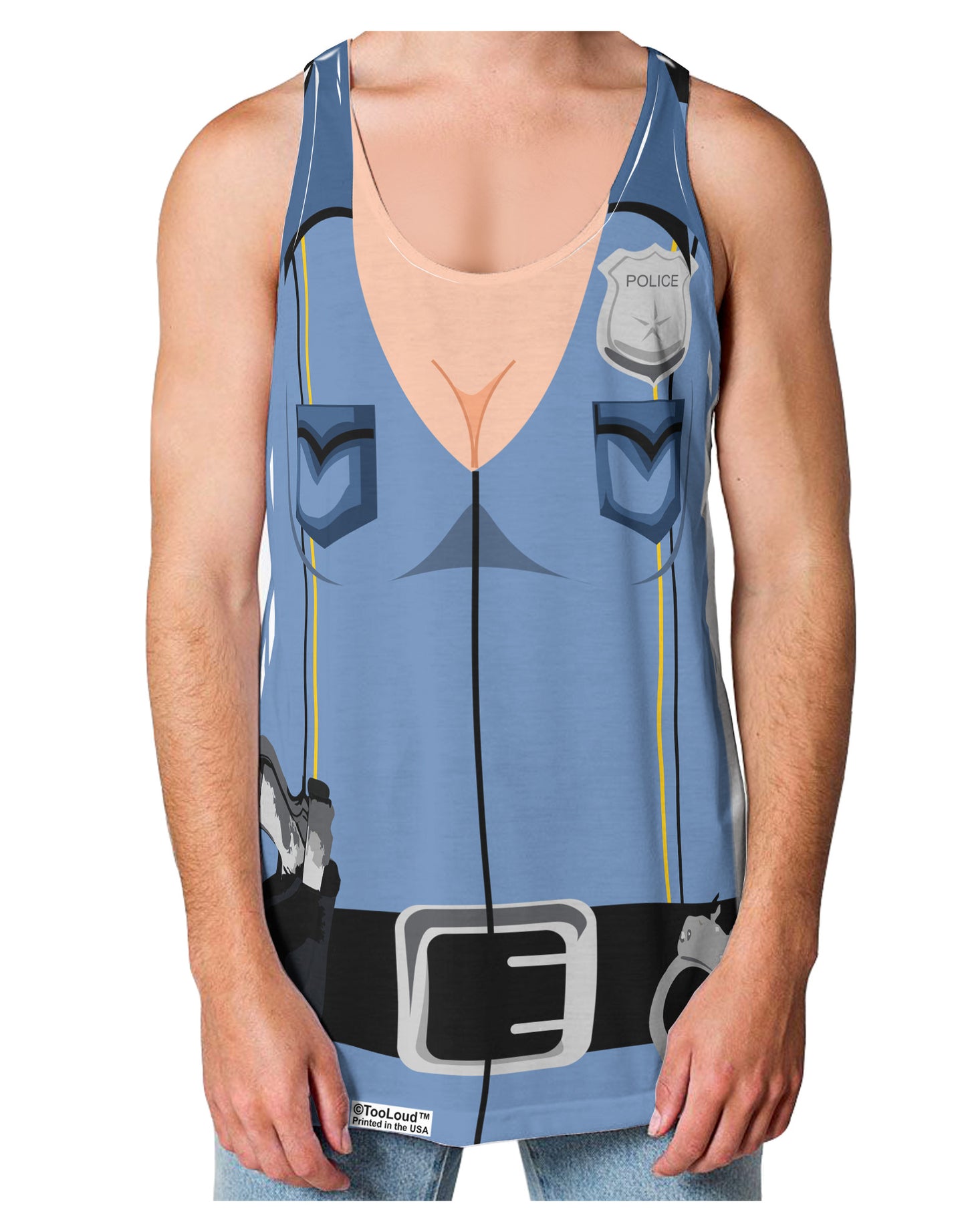 Sexy Cop AOP Loose Tank Top Single Side All Over Print-Loose Tank Top-TooLoud-White-Small-Davson Sales
