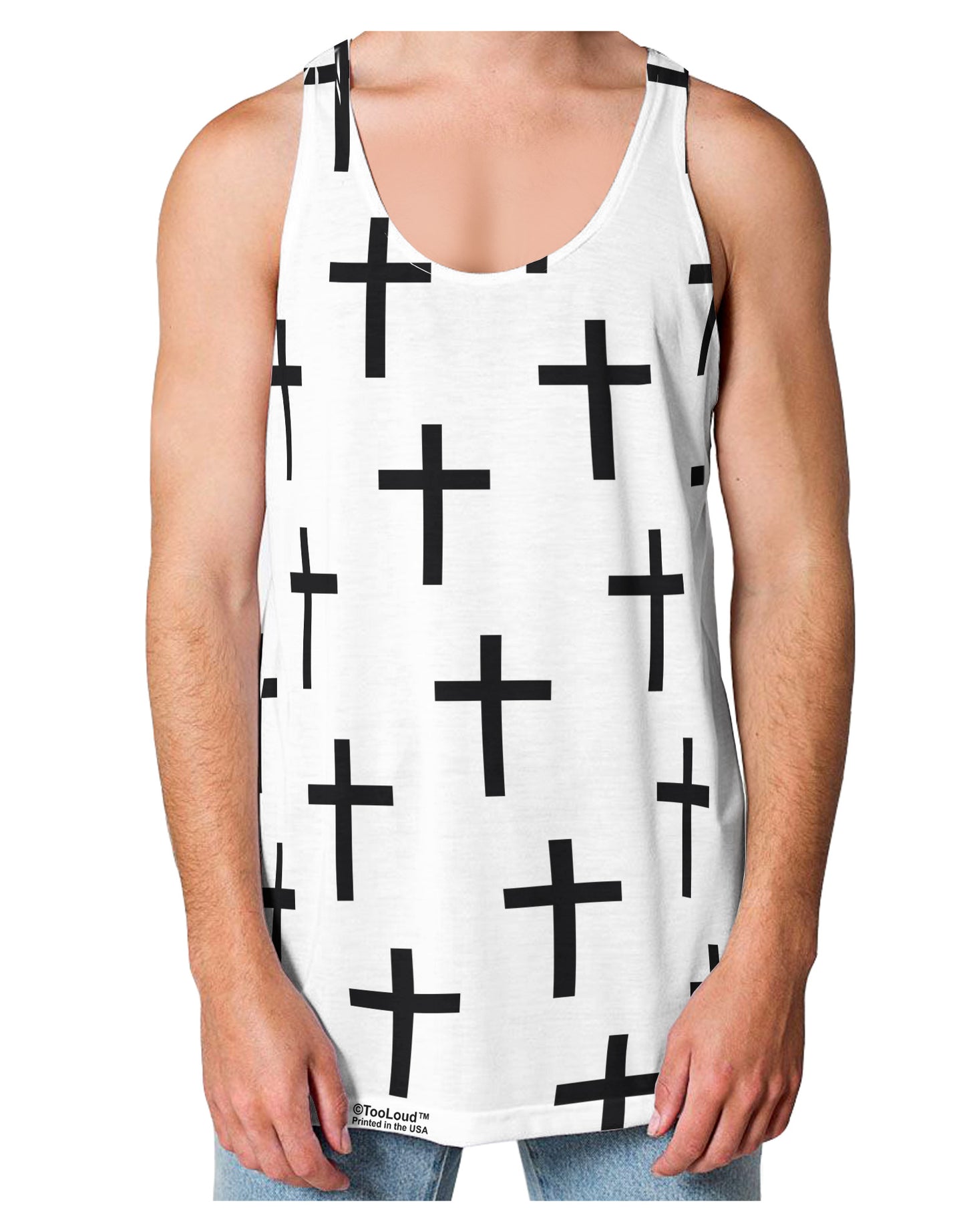 Christian Crosses Loose Tank Top Single Side All Over Print-Loose Tank Top-TooLoud-White-Small-Davson Sales