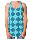 Blue Argyle AOP Loose Tank Top Single Side All Over Print by TooLoud-Loose Tank Top-TooLoud-White-Small-Davson Sales