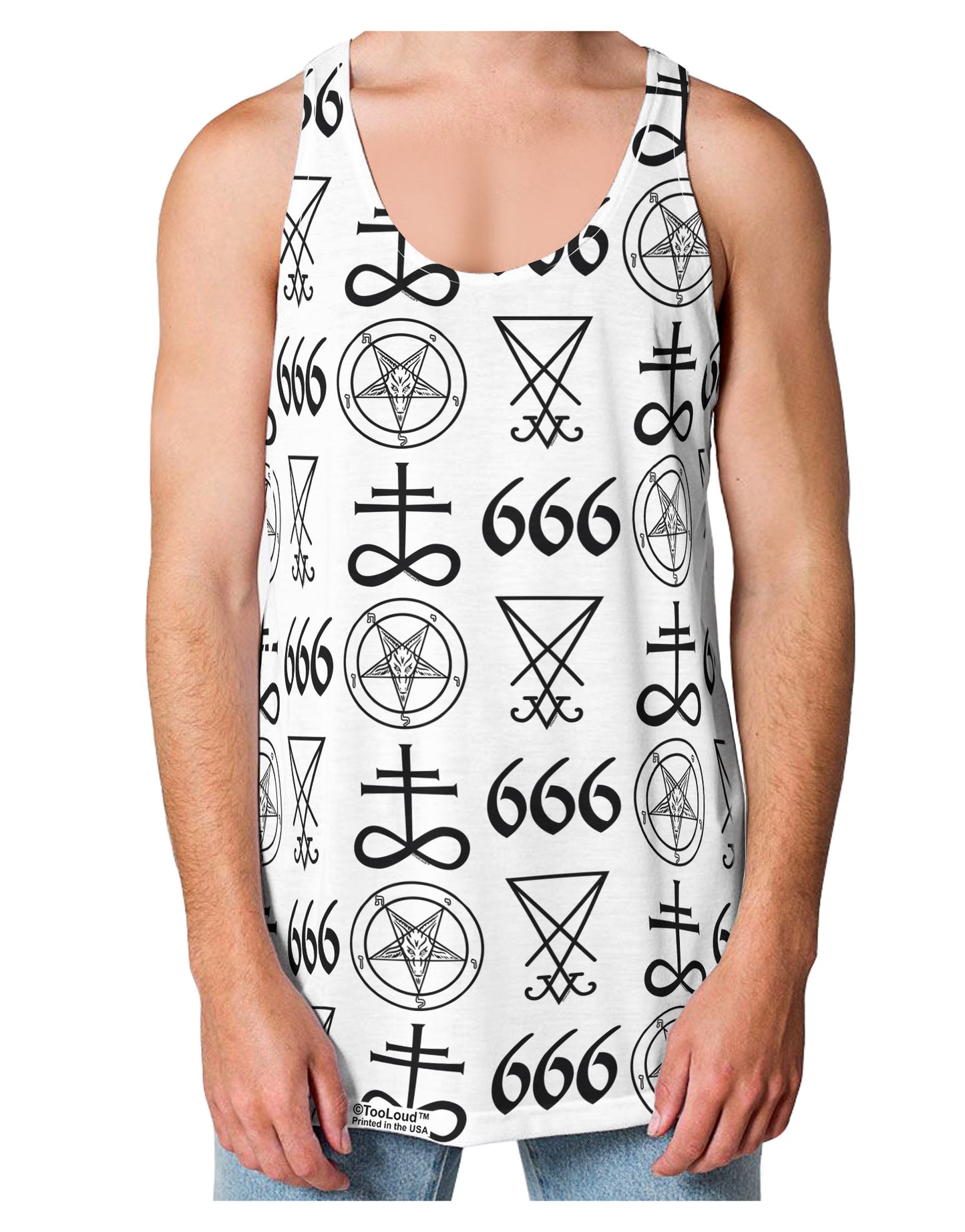 Satanic Symbols Loose Tank Top Single Side All Over Print-Loose Tank Top-TooLoud-White-Small-Davson Sales