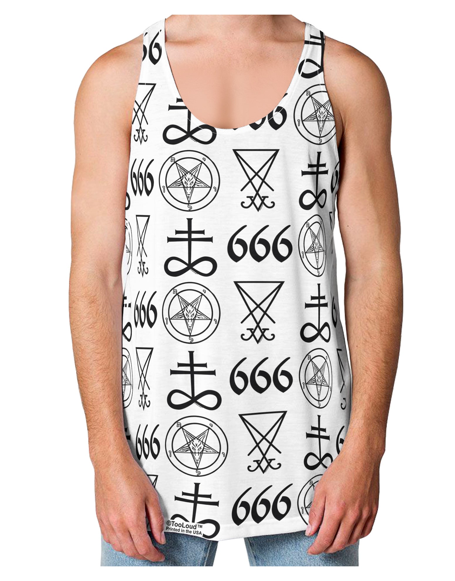 Satanic Symbols Loose Tank Top Single Side All Over Print-Loose Tank Top-TooLoud-White-Small-Davson Sales
