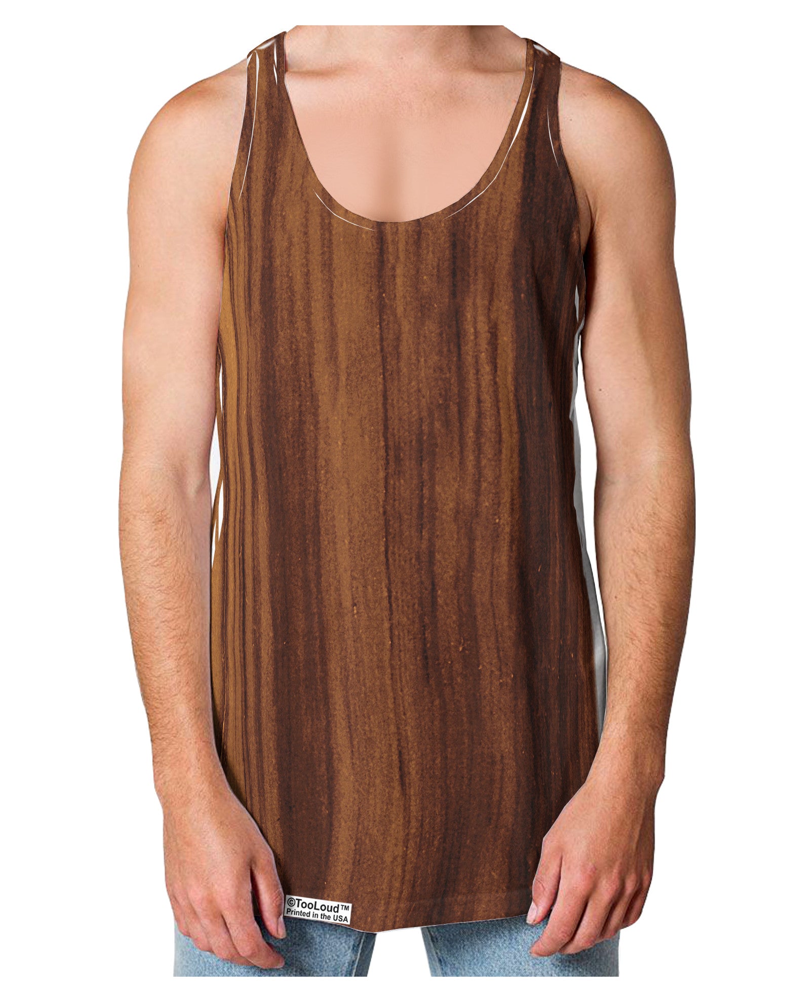 Medium Wood Look Loose Tank Top Single Side All Over Print by-Loose Tank Top-TooLoud-White-Small-Davson Sales