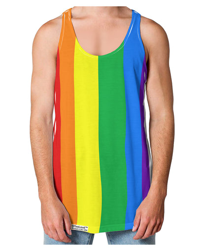 Rainbow Vertical Gay Pride Flag Loose Tank Top Single Side All Over Print by-Loose Tank Top-TooLoud-White-Small-Davson Sales