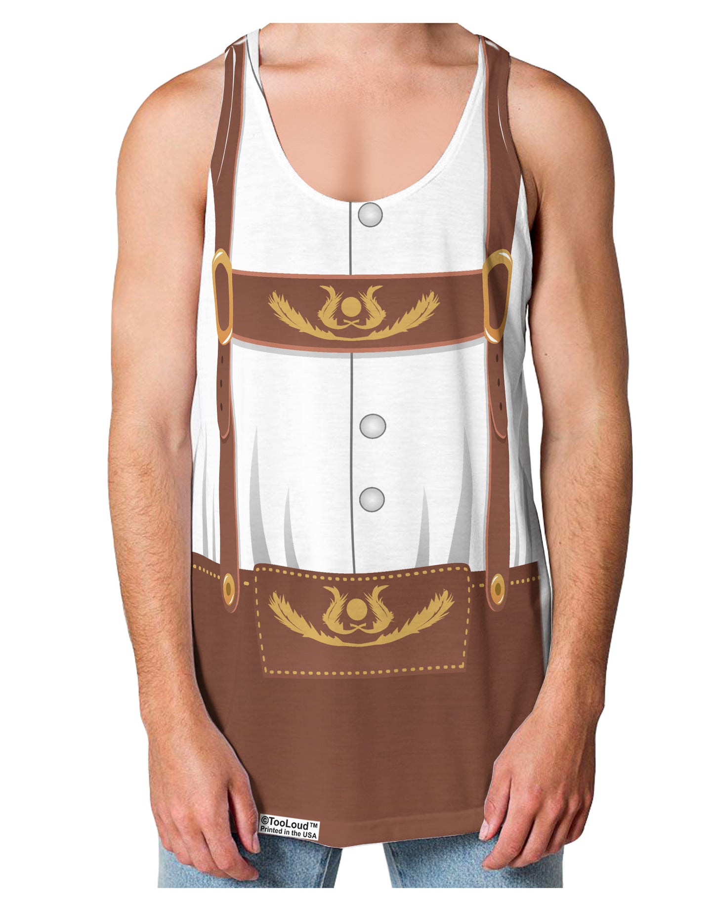 Lederhosen Costume Brown Loose Tank Top Single Side All Over Print-Loose Tank Top-TooLoud-White-Small-Davson Sales