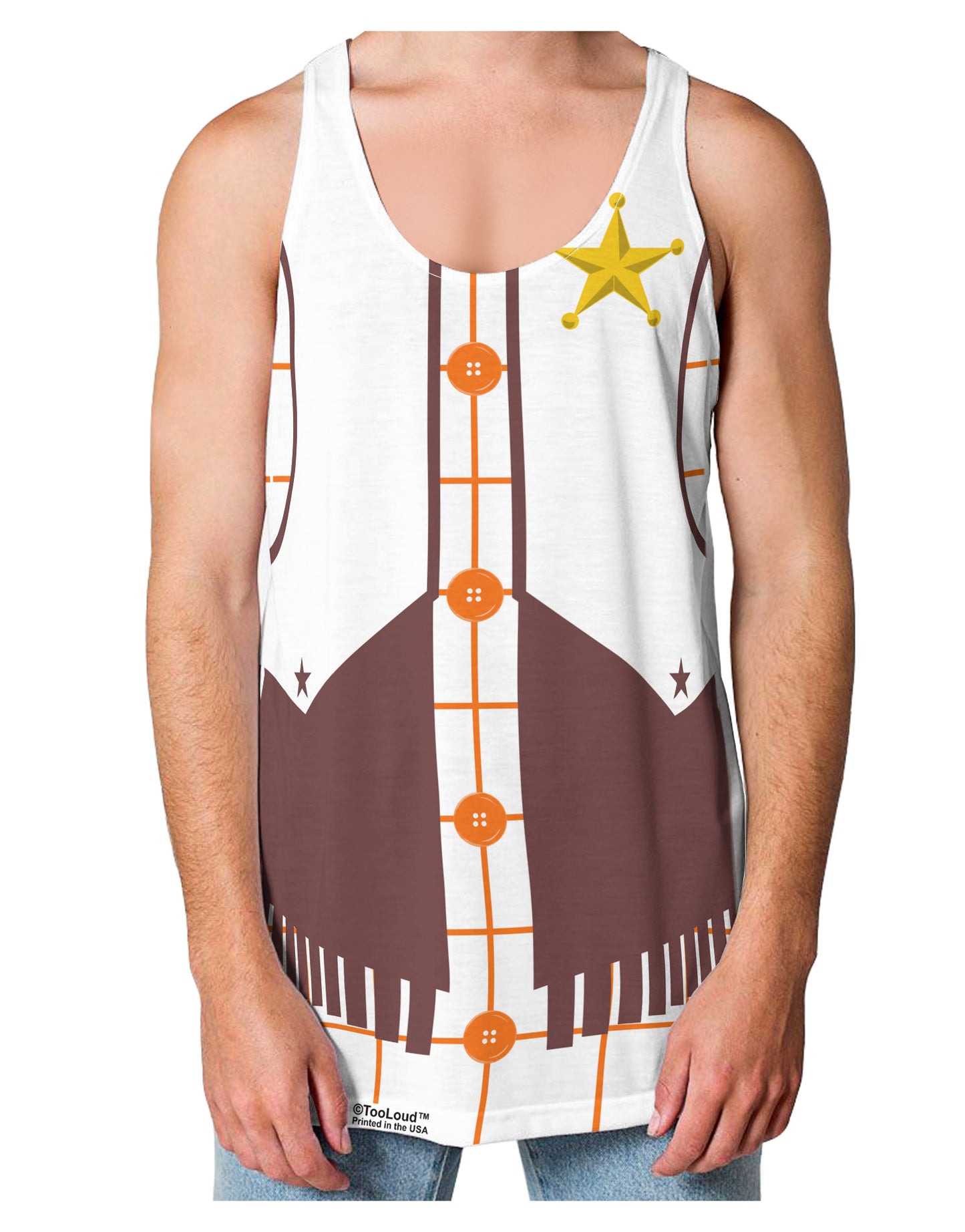 Cowboy White AOP Loose Tank Top Single Side All Over Print-Loose Tank Top-TooLoud-White-Small-Davson Sales