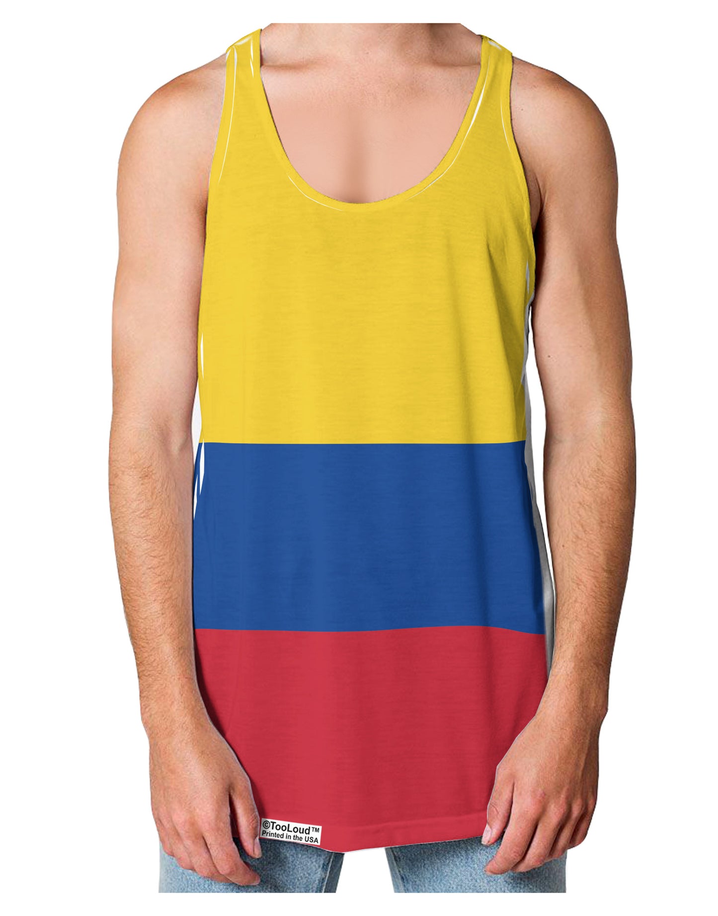 Colombia Flag AOP Loose Tank Top Single Side All Over Print-Loose Tank Top-TooLoud-White-Small-Davson Sales