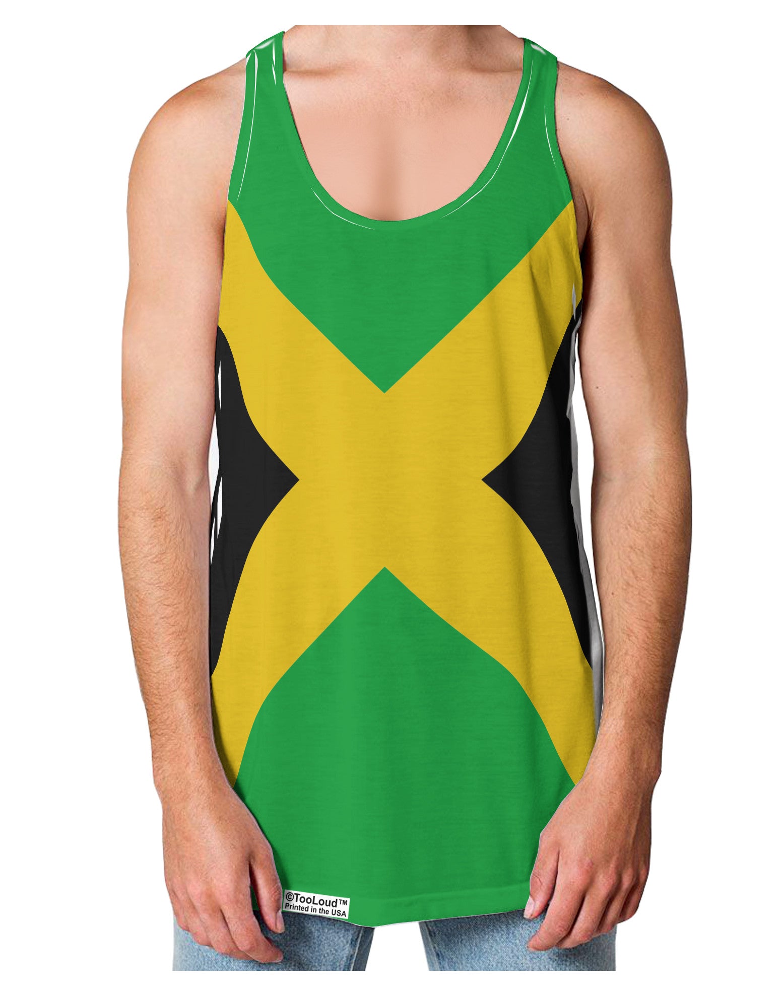 Jamaica Flag AOP Loose Tank Top Single Side All Over Print-Loose Tank Top-TooLoud-White-Small-Davson Sales