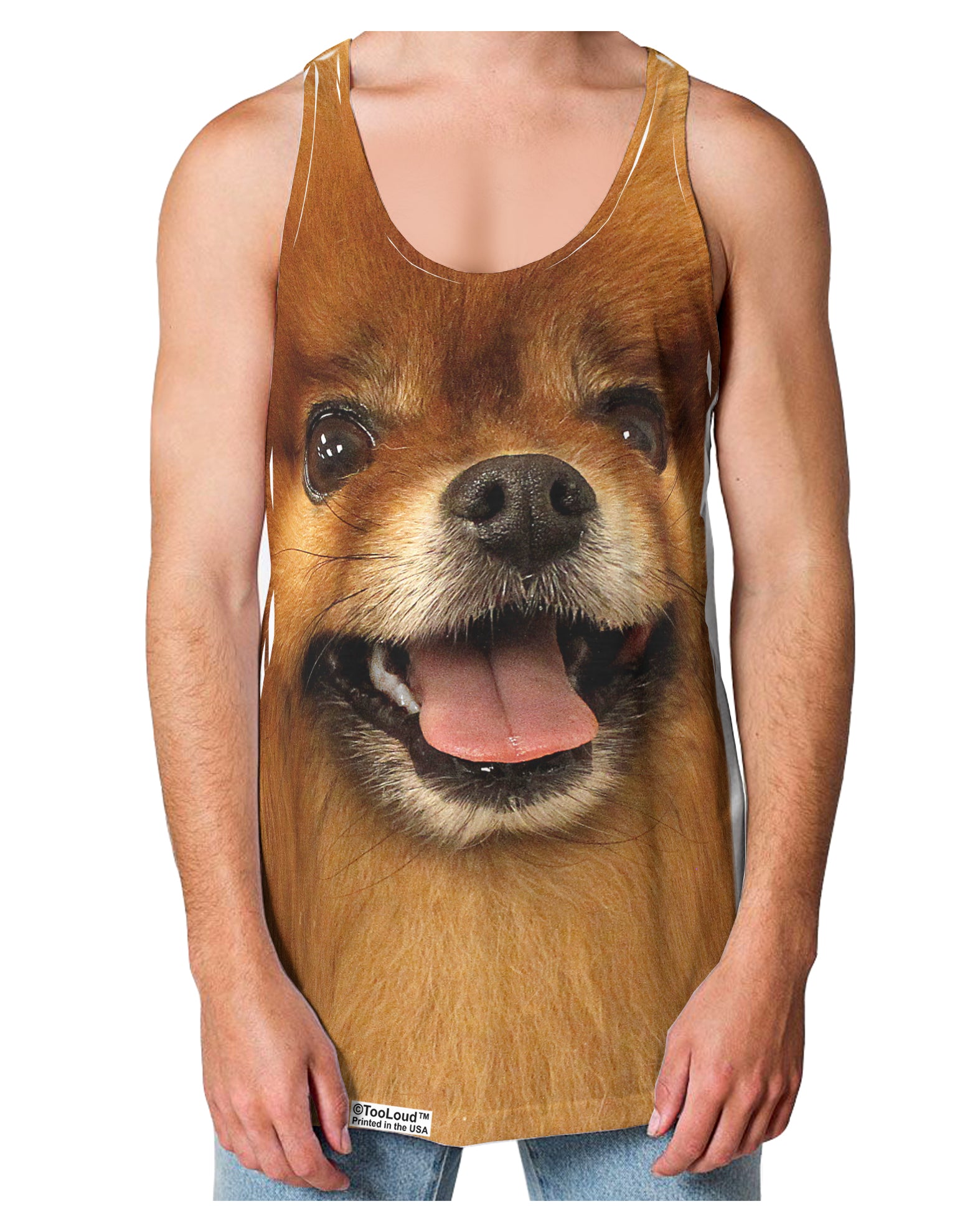 Adorable Red Pomeranian Loose Tank Top Single Side All Over Print-Loose Tank Top-TooLoud-White-Small-Davson Sales