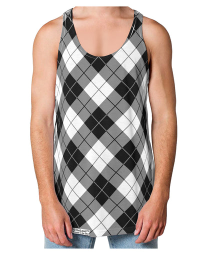 Black and White Argyle AOP Loose Tank Top Single Side All Over Print by TooLoud-Loose Tank Top-TooLoud-White-Small-Davson Sales