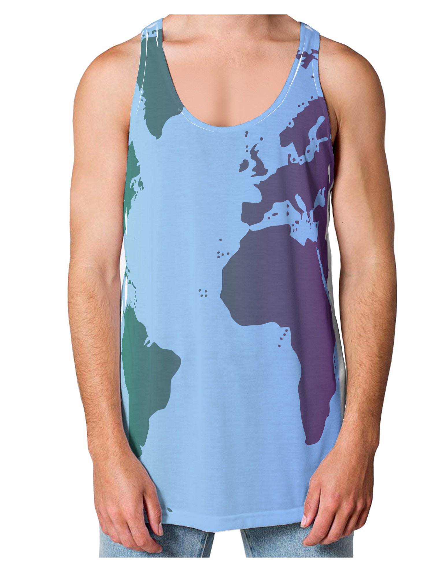Cool World Map Design Loose Tank Top Single Side All Over Print-Loose Tank Top-TooLoud-White-Small-Davson Sales