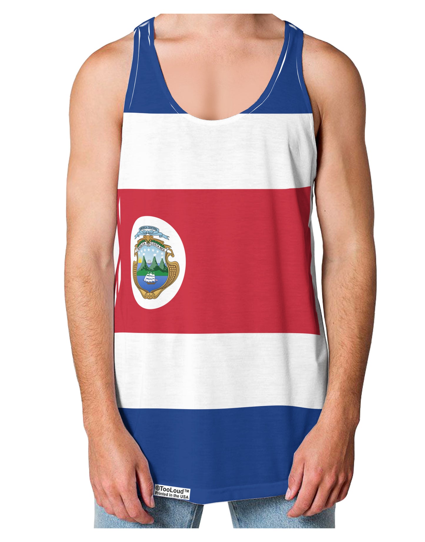 Costa Rica Flag AOP Loose Tank Top Single Side All Over Print-Loose Tank Top-TooLoud-White-Small-Davson Sales