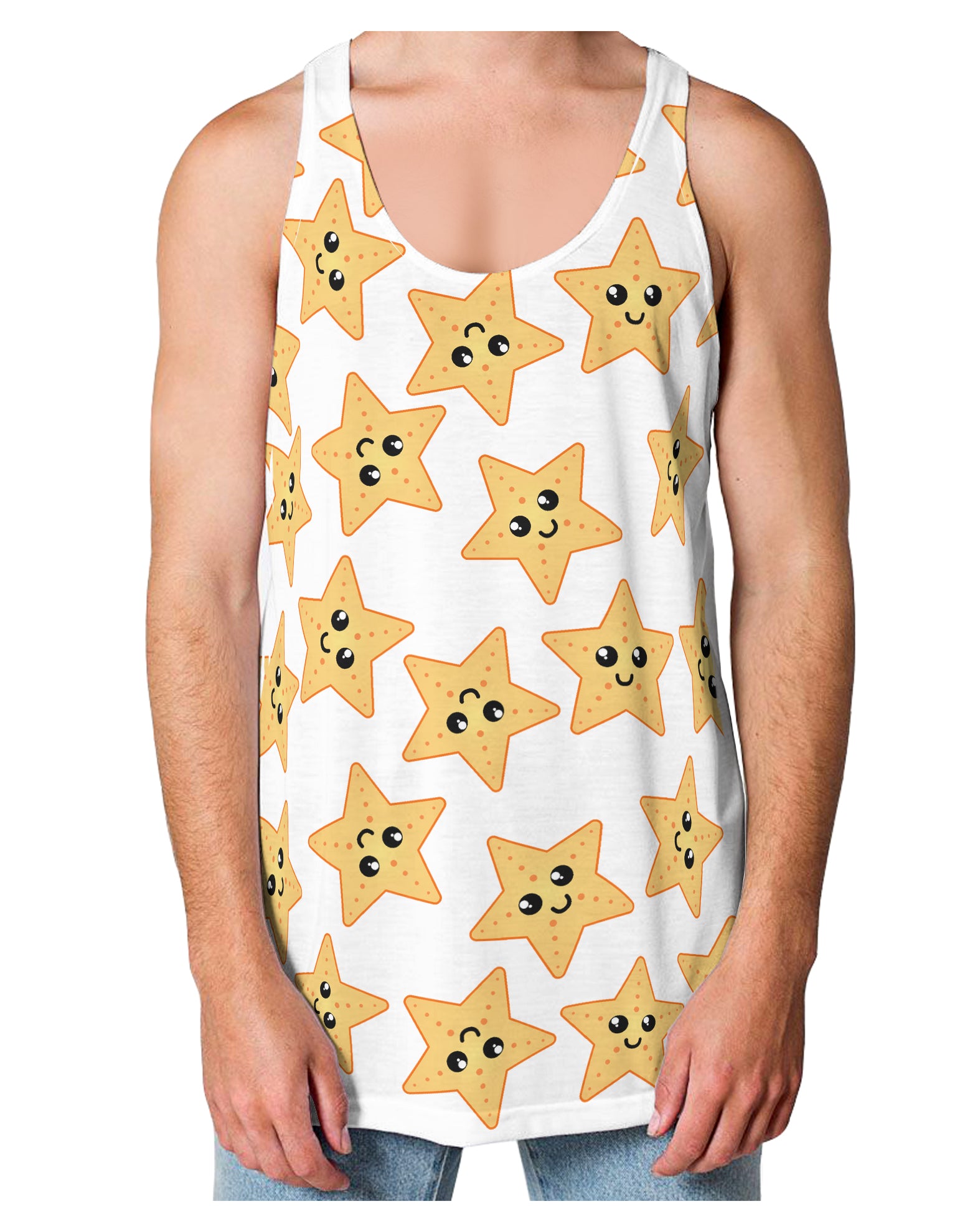 Cute Starfish All Over Loose Tank Top Single Side by TooLoud-Loose Tank Top-TooLoud-White-Small-Davson Sales