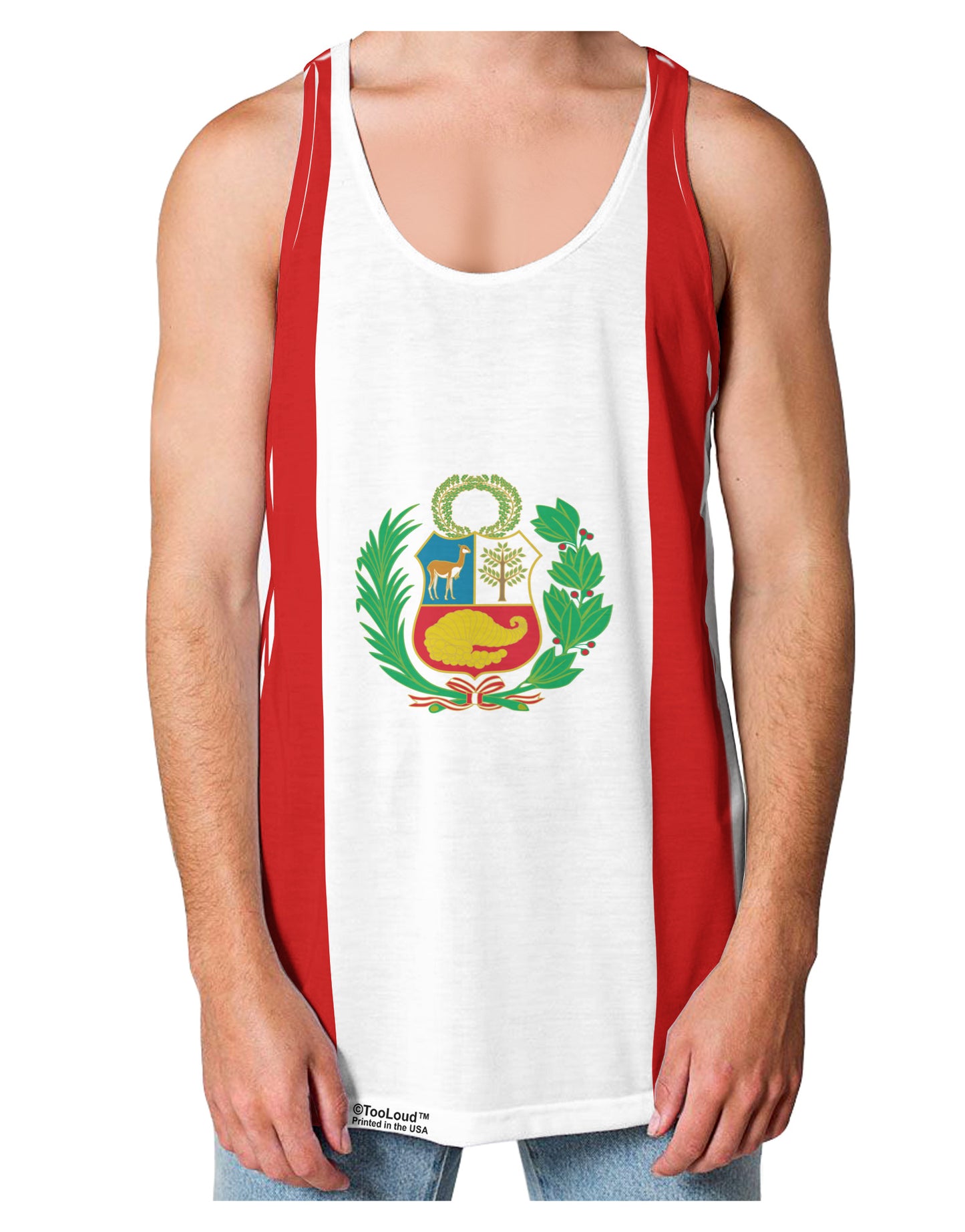 Peru Flag AOP Loose Tank Top Single Side All Over Print-Loose Tank Top-TooLoud-White-Small-Davson Sales