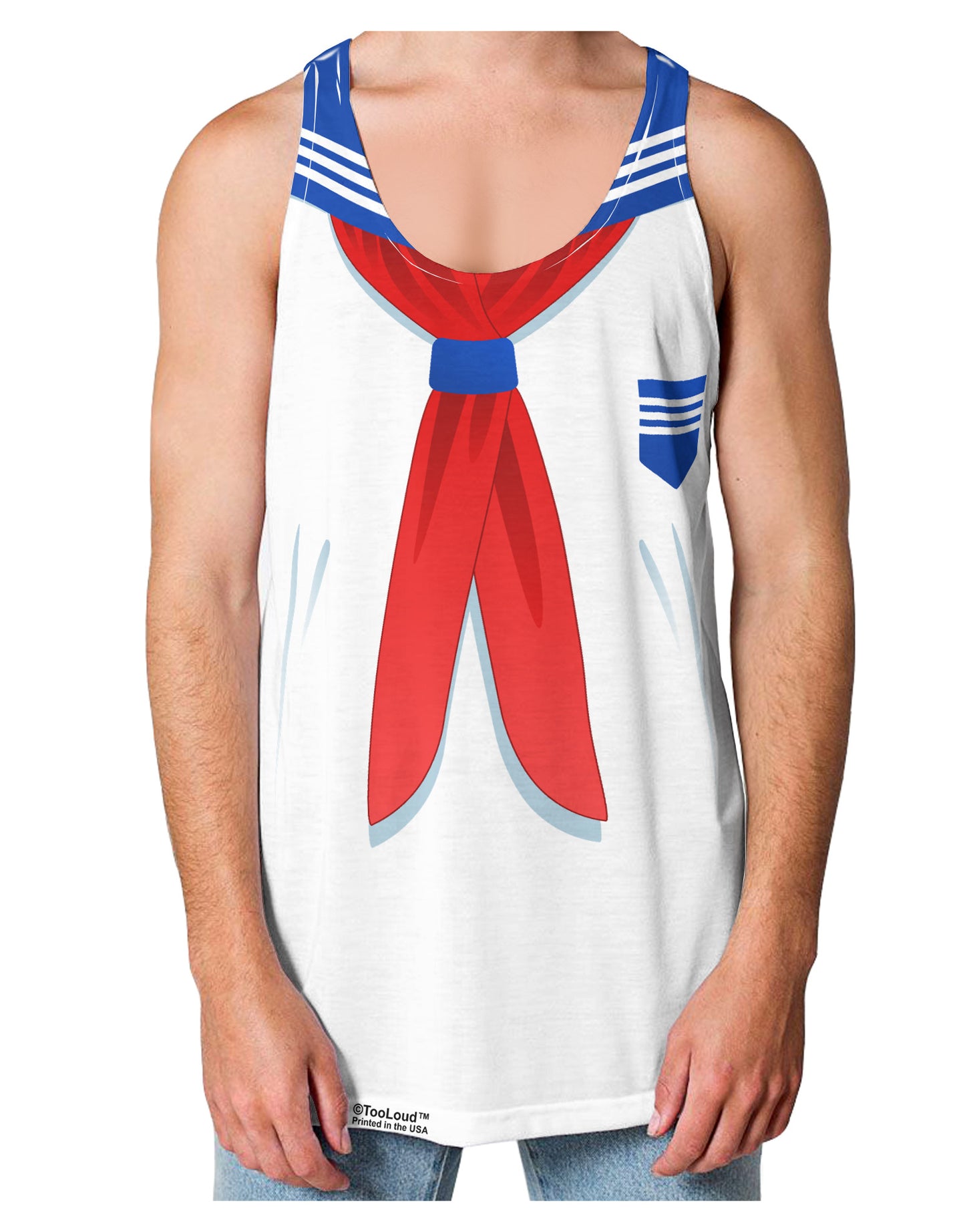 School Uniform Costume - White Loose Tank Top Single Side All Over Print-Loose Tank Top-TooLoud-White-Small-Davson Sales