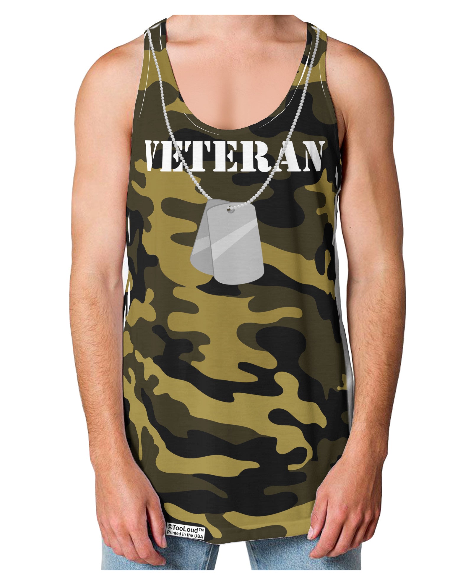 Veteran Dog Tags Loose Tank Top Single Side All Over Print-Loose Tank Top-TooLoud-White-Small-Davson Sales