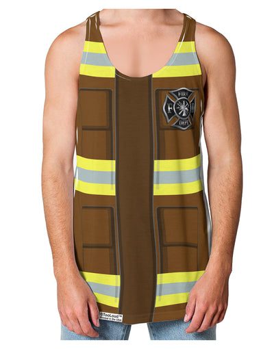 Firefighter Brown AOP Loose Tank Top Single Side All Over Print-Loose Tank Top-TooLoud-White-Small-Davson Sales