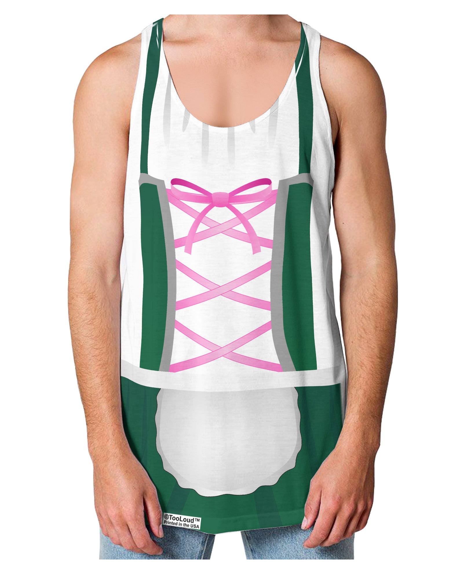 Dirndl Costume Green Loose Tank Top Single Side All Over Print-Loose Tank Top-TooLoud-White-Small-Davson Sales