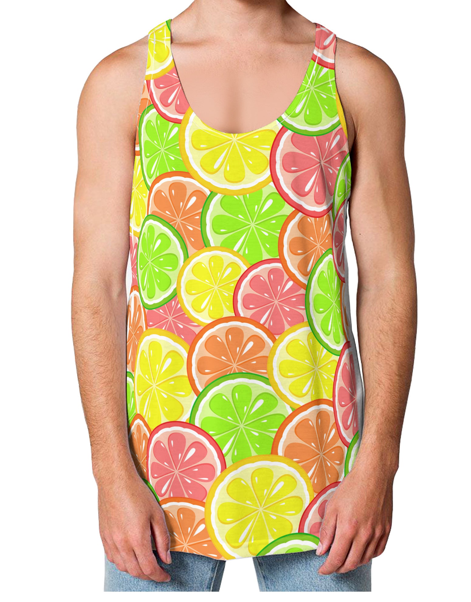 Colorful Citrus Fruits Loose Tank Top Single Side All Over Print-Loose Tank Top-TooLoud-White-Small-Davson Sales