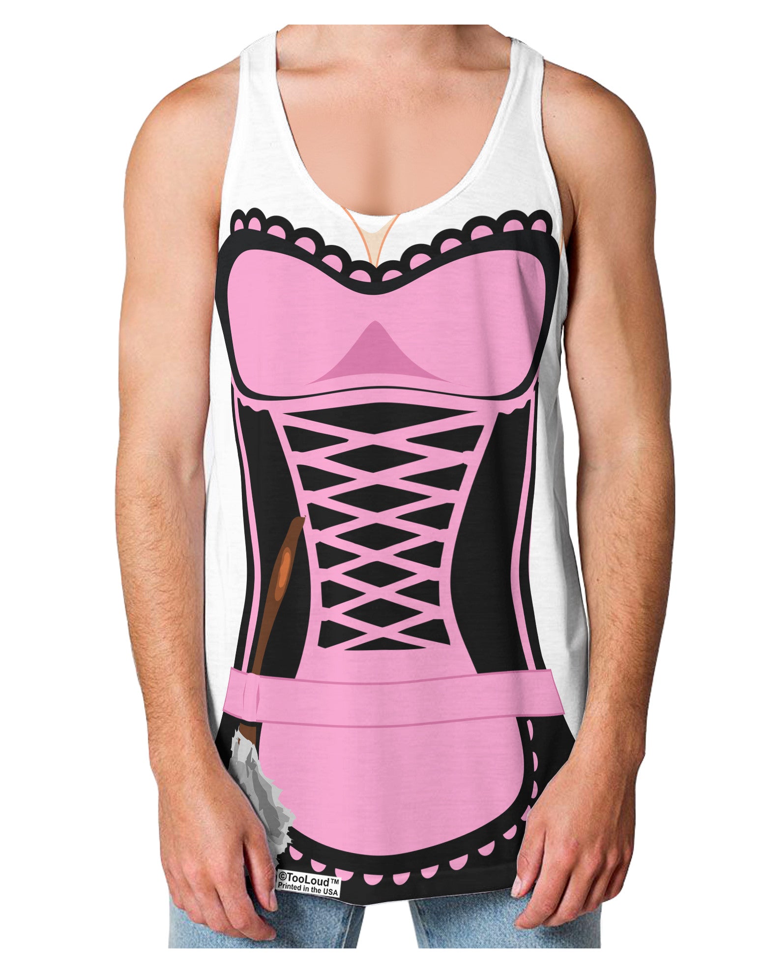 French Maid Pink AOP Loose Tank Top Single Side All Over Print-Loose Tank Top-TooLoud-White-Small-Davson Sales