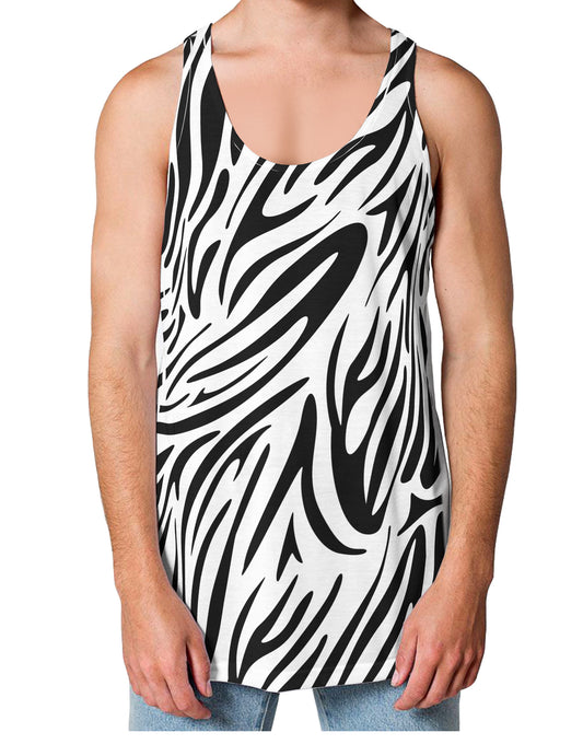 Zebra Print Loose Tank Top Single Side All Over Print-Loose Tank Top-TooLoud-White-Small-Davson Sales