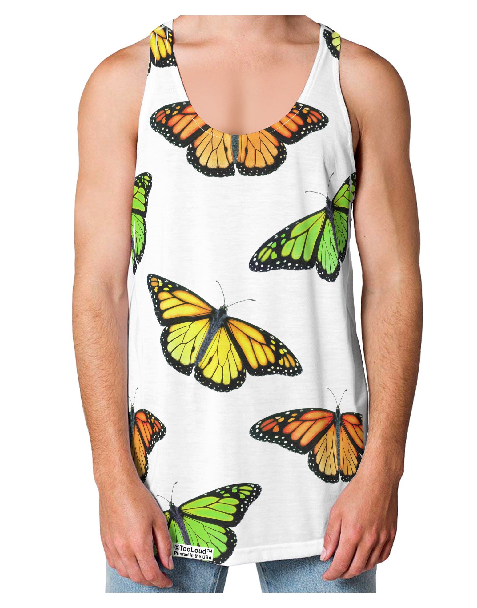 Monarch Butterflies AOP Loose Tank Top Single Side All Over Print-Loose Tank Top-TooLoud-White-Small-Davson Sales
