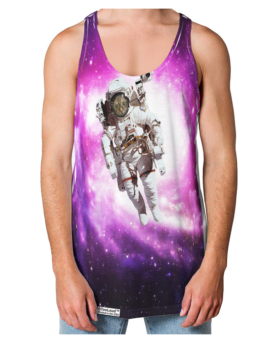 Astronaut Cat AOP Loose Tank Top Single Side All Over Print-Loose Tank Top-TooLoud-White-Small-Davson Sales