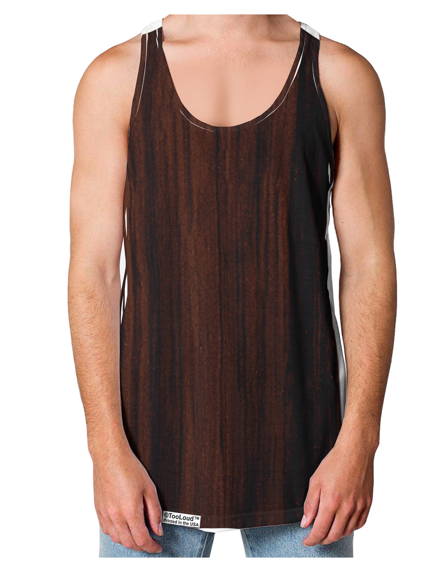 Dark Wood Look Loose Tank Top Single Side All Over Print by-Loose Tank Top-TooLoud-White-Small-Davson Sales