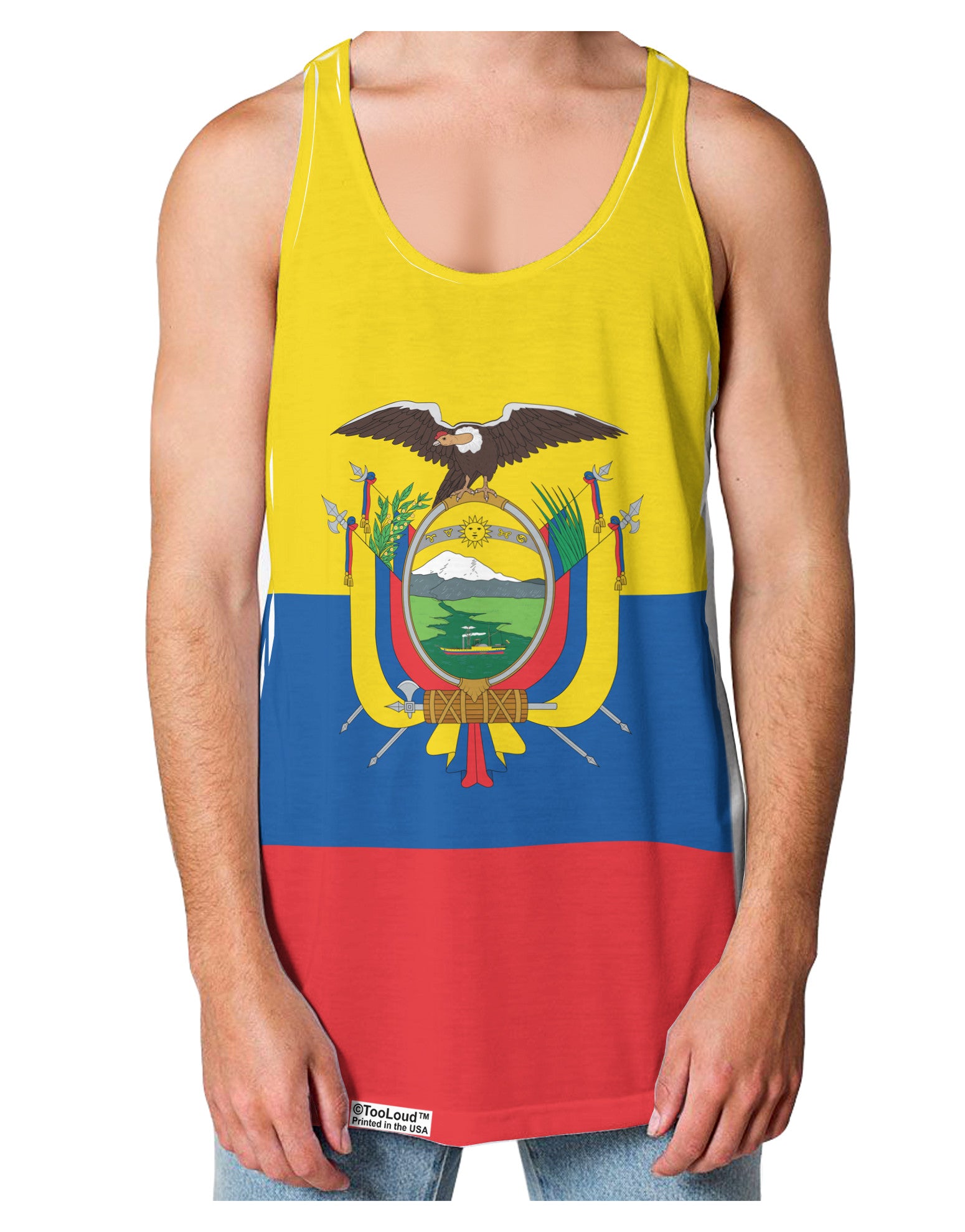 Ecuador Flag AOP Loose Tank Top Single Side All Over Print-Loose Tank Top-TooLoud-White-Small-Davson Sales