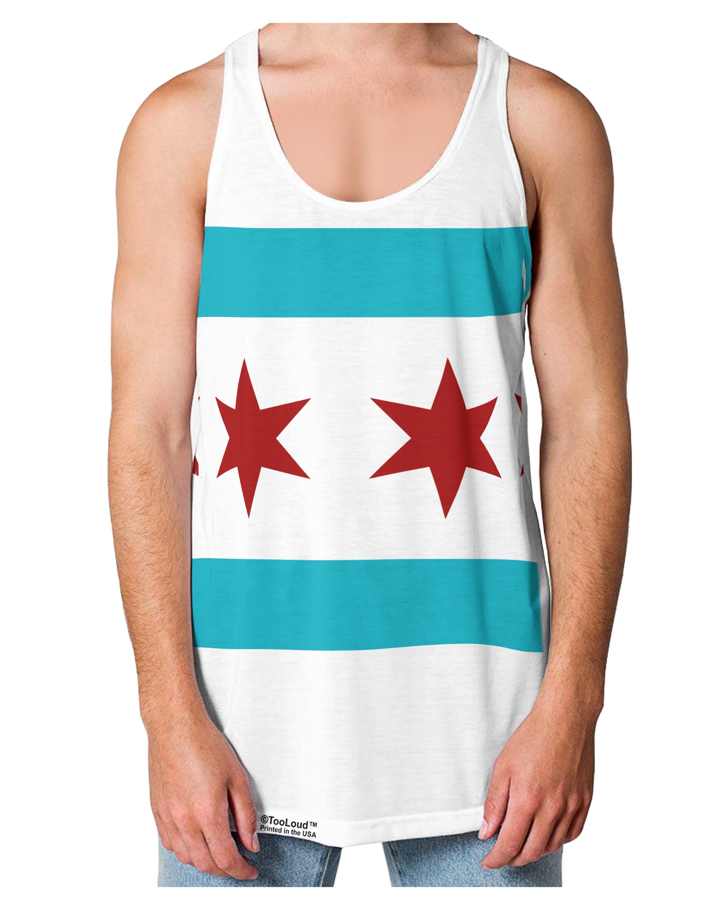 Chicago Flag AOP Loose Tank Top Single Side All Over Print-Loose Tank Top-TooLoud-White-Small-Davson Sales