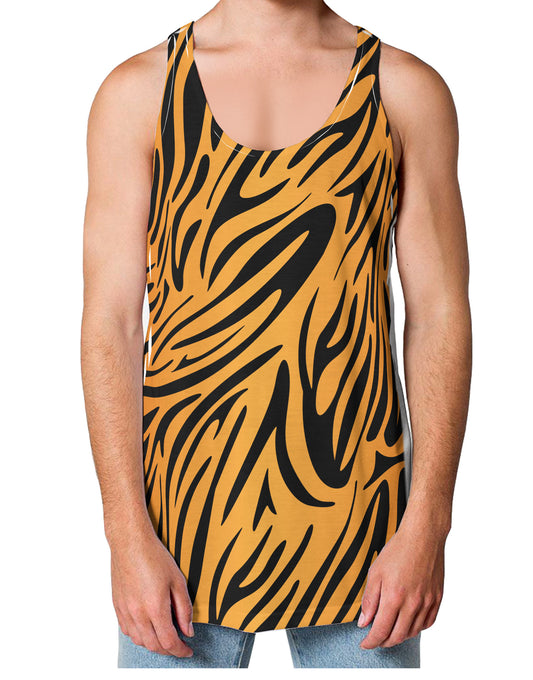 Tiger Print Loose Tank Top Single Side All Over Print-Loose Tank Top-TooLoud-White-Small-Davson Sales