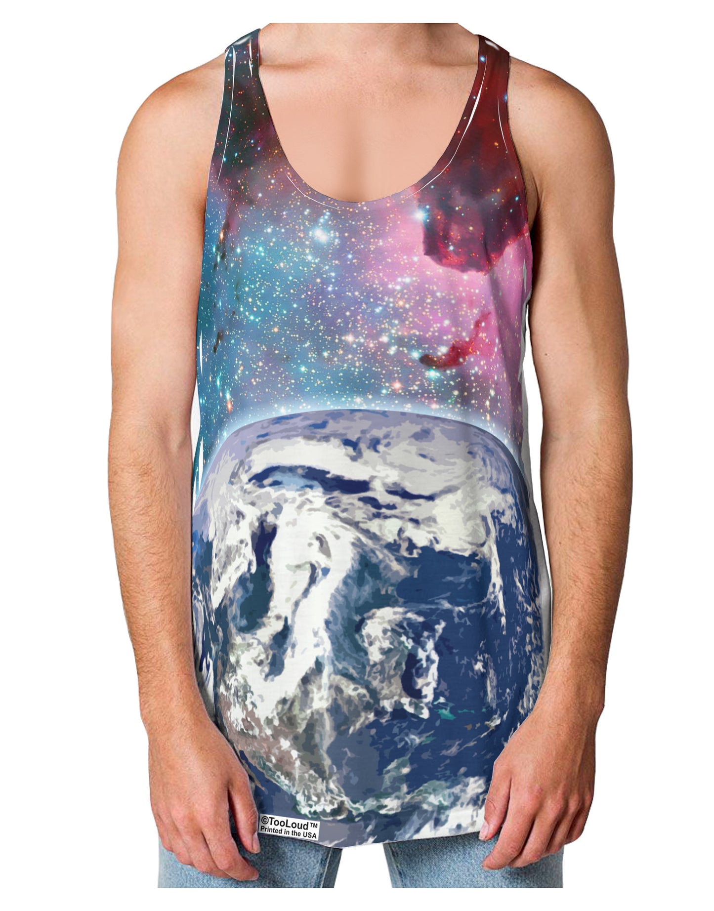 Fantasy Galactic Earth All Over Loose Tank Top Single Side All Over Print-Loose Tank Top-TooLoud-White-Small-Davson Sales
