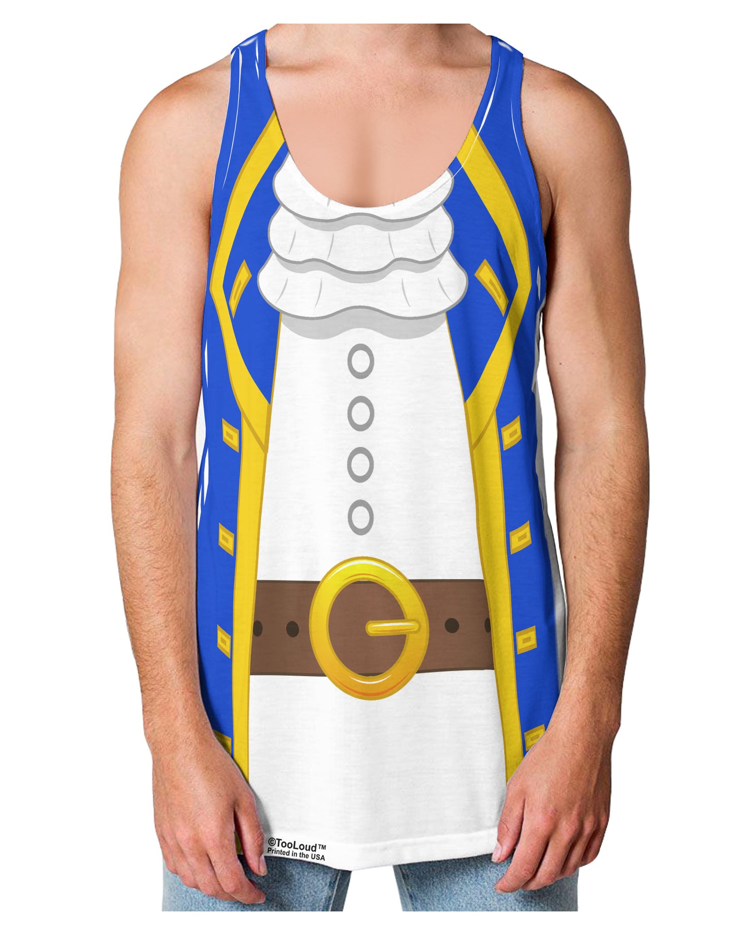 Pirate Captain Costume - Blue Loose Tank Top Single Side All Over Print-Loose Tank Top-TooLoud-White-Small-Davson Sales