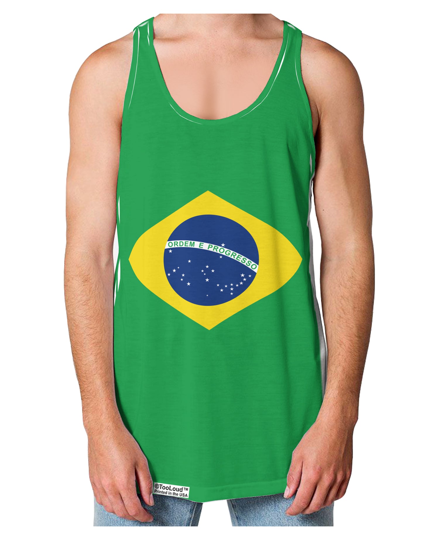 Brazil Flag AOP Loose Tank Top Single Side All Over Print-Loose Tank Top-TooLoud-White-Small-Davson Sales