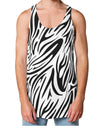 Zebra Print Loose Tank Top Dual Sided All Over Print-Loose Tank Top-TooLoud-White-Small-Davson Sales