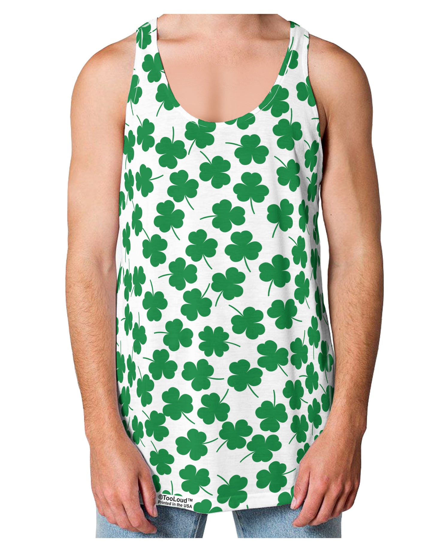 Find the 4 Leaf Clover Shamrocks Loose Tank Top Dual Sided All Over Print-Loose Tank Top-TooLoud-White-Small-Davson Sales
