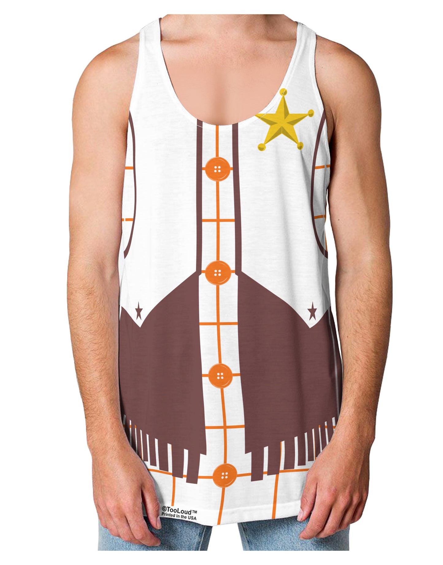 Cowboy White AOP Loose Tank Top Dual Sided All Over Print-Loose Tank Top-TooLoud-White-Small-Davson Sales