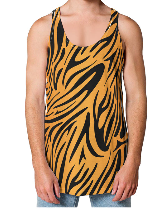Tiger Print Loose Tank Top Dual Sided All Over Print-Loose Tank Top-TooLoud-White-Small-Davson Sales