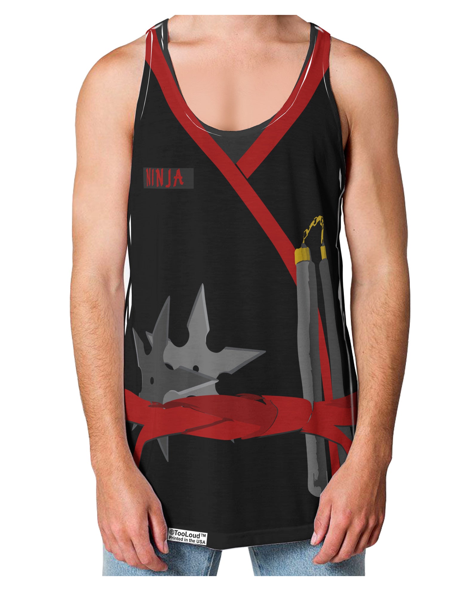 Ninja Red AOP Loose Tank Top Dual Sided All Over Print-Loose Tank Top-TooLoud-White-Small-Davson Sales